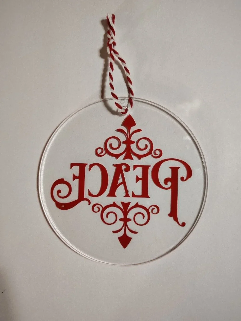 Handmade Vinyl Acrylic Christmas Ornament 4.5